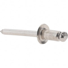 Value Collection - Size 84 Dome Head Stainless Steel Open End Blind Rivet - Stainless Steel Mandrel, 0.062" to 1/4" Grip, 1/2" Head Diam, 0.257" to 0.261" Hole Diam, 1/2" Length Under Head, 1/4" Body Diam - Industrial Tool & Supply