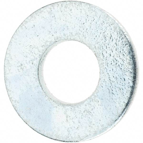 Value Collection - #10 Screw, Steel SAE Flat Washer - 7/32" ID x 1/2" OD, 3/64" Thick, Zinc-Plated Finish - Industrial Tool & Supply