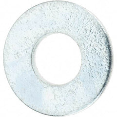 Value Collection - #10 Screw, Steel SAE Flat Washer - 7/32" ID x 1/2" OD, 3/64" Thick, Zinc-Plated Finish - Industrial Tool & Supply