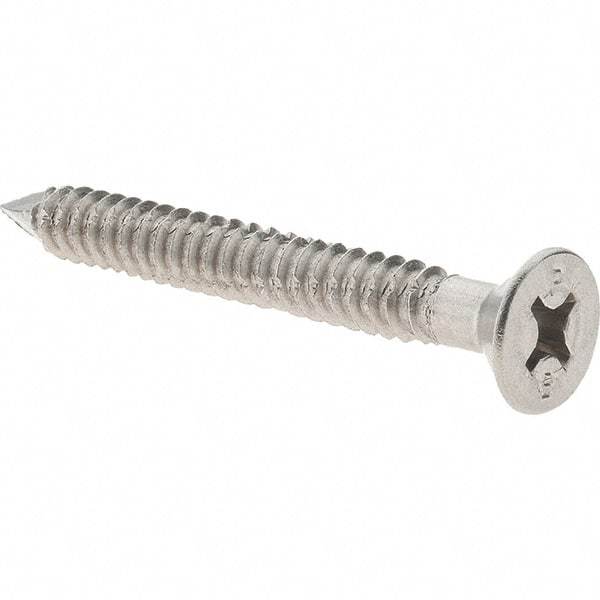 Value Collection - 1/4" Diam, 2-1/4" OAL, Phillips Drive, Concrete Screw & Masonry Fastener - Stainless Steel, Includes Drill Bit - Industrial Tool & Supply