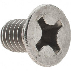 Value Collection - M6x1.00 Metric Coarse, 10mm OAL Phillips Drive Machine Screw - Flat Head, Grade 18-8 Stainless Steel, Uncoated, Without Washer - Industrial Tool & Supply