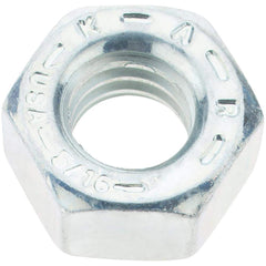 Value Collection - 5/16-18 UNC Steel Right Hand Hex Nut - 1/2" Across Flats, 17/64" High, Zinc Yellow Dichromate Finish - Industrial Tool & Supply