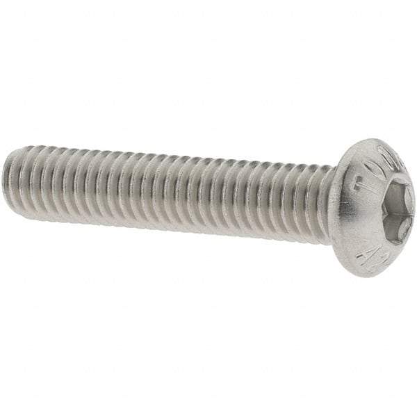 Value Collection - M6x1.00 Metric Coarse Hex Socket Drive, Button Screw - Grade 18-8 & Austenitic A2 Stainless Steel, Uncoated, Partially Threaded, 30mm Length Under Head - Industrial Tool & Supply