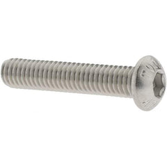 Value Collection - M6x1.00 Metric Coarse Hex Socket Drive, Button Screw - Grade 18-8 & Austenitic A2 Stainless Steel, Uncoated, Partially Threaded, 30mm Length Under Head - Industrial Tool & Supply