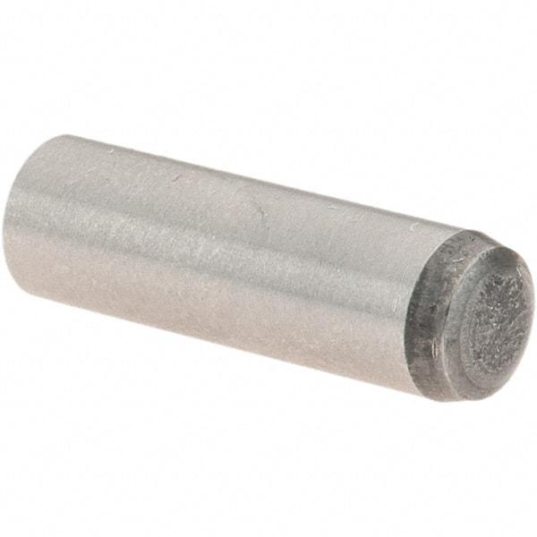 Value Collection - 6mm Diam x 20mm Pin Length Grade 8 Alloy Steel Precision Dowel Pin - Bright Finish, 1 Rounded End - Industrial Tool & Supply