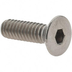 Value Collection - 1/4-20 UNC Hex Socket Drive, 82° Flat Screw - Grade 18.8 Stainless Steel, Fully Threaded, 7/8" OAL - Industrial Tool & Supply