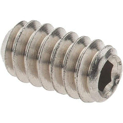 Value Collection - #6-32 UNC, 1/4" OAL, Cup Point Set Screw - Grade 316 Stainless Steel, 1/16" Key - Industrial Tool & Supply