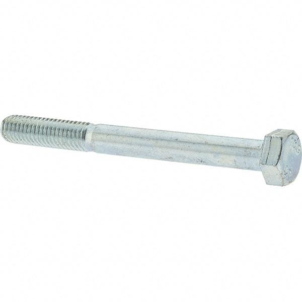 Value Collection - M5x0.80mm Metric Coarse, 50mm Long Hex Head Cap Screw - Partially Threaded, Grade 10.9 Steel, Zinc-Plated Finish, 8mm Hex - Industrial Tool & Supply