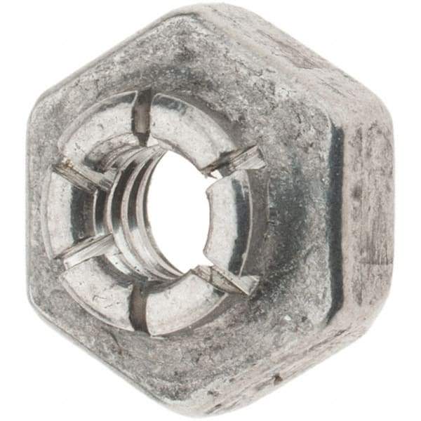 Value Collection - #6-32 UNJC 18-8 Hex Lock Nut with Expanding Flex Top - 5/16" Width Across Flats, 3/16" High, Uncoated, Meets Military Specifications - Industrial Tool & Supply