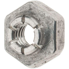 Value Collection - #6-32 UNJC 18-8 Hex Lock Nut with Expanding Flex Top - 5/16" Width Across Flats, 3/16" High, Uncoated, Meets Military Specifications - Industrial Tool & Supply