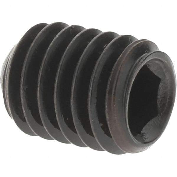 Value Collection - M6x1.00 Metric Coarse, 8mm OAL, Cup Point Set Screw - Grade 14.9 (45H) Alloy Steel, 3mm Key - Industrial Tool & Supply