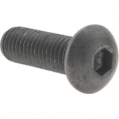 Value Collection - M10x1.50 Metric Coarse Hex Socket Drive, Button Screw - Grade 12.9 Alloy Steel, Black Oxide Finish, Fully Threaded, 30mm Length Under Head - Industrial Tool & Supply