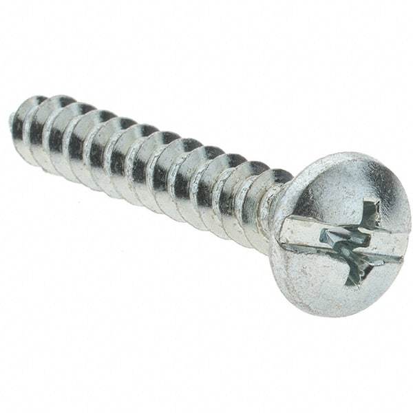 Value Collection - #10 Pan Head Slotted Phillips Sheet Metal Screw - Steel, 1-1/4" Length Under Head, Grade 2 - Industrial Tool & Supply