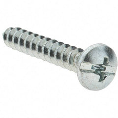 Value Collection - #10 Pan Head Slotted Phillips Sheet Metal Screw - Steel, 1-1/4" Length Under Head, Grade 2 - Industrial Tool & Supply