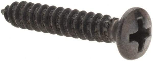 Value Collection - #8 Oval Head Phillips Sheet Metal Screw - Steel, 1" OAL, Grade 2 - Industrial Tool & Supply