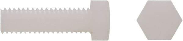 Electro Hardware - 3/8-16, 1-7/16" Long Hex Head Cap Screw - Fully Threaded, Grade 6/6 Nylon, Uncoated - Industrial Tool & Supply