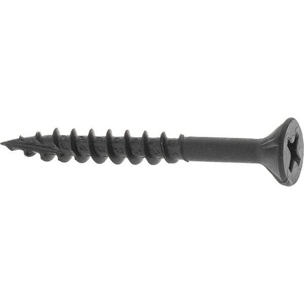 Buildex - #8, 1-1/2" OAL, Phillips Drive Flat Head, Steel Drywall Screws - Black Oxide Finish, Grade 2 - Industrial Tool & Supply