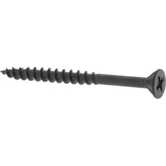 Buildex - #8, 2" OAL, Phillips Drive Flat Head, Steel Drywall Screws - Black Oxide Finish, Grade 2 - Industrial Tool & Supply
