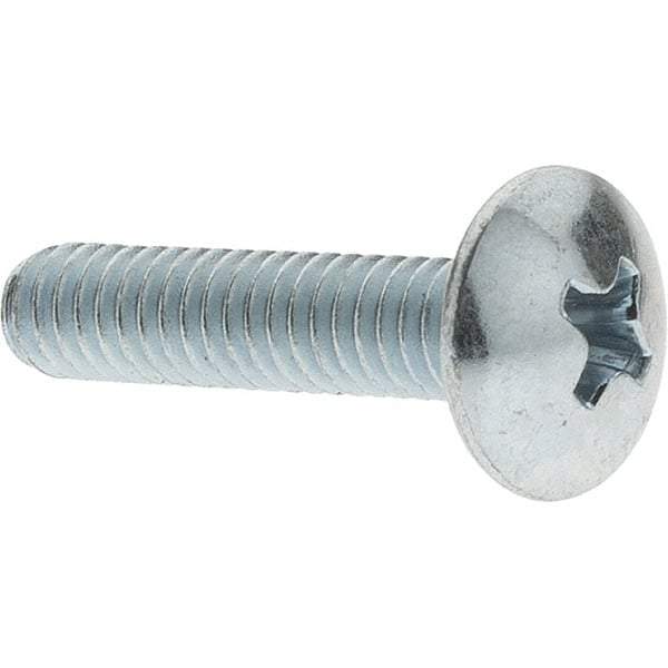 Value Collection - #8-32 UNC, 3/4" Length Under Head Phillips Drive Machine Screw - Truss Head, Grade 2 Steel, Zinc-Plated Finish, Without Washer - Industrial Tool & Supply