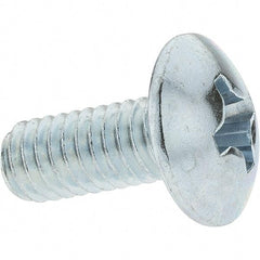 Made in USA - 5/16-18 UNC, 3/4" Length Under Head Phillips Drive Machine Screw - Truss Head, Grade 2 Steel, Zinc-Plated Finish, Without Washer - Industrial Tool & Supply