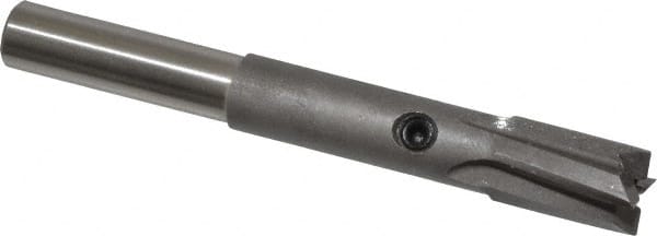 Made in USA - 5/16" Diam, 1/4" Shank, Diam, 4 Flutes, Straight Shank, Interchangeable Pilot Counterbore - Industrial Tool & Supply