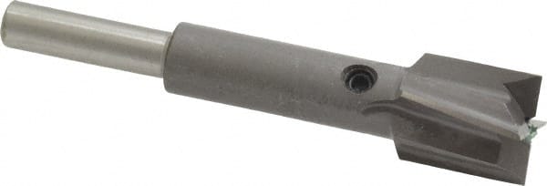 Made in USA - 9/16" Diam, 1/4" Shank, Diam, 4 Flutes, Straight Shank, Interchangeable Pilot Counterbore - Industrial Tool & Supply