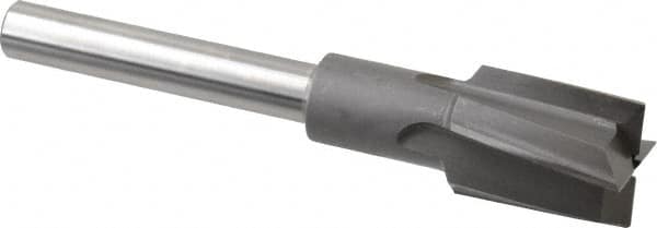 Made in USA - 1-1/16" Diam, 1/2" Shank, Diam, 4 Flutes, Straight Shank, Interchangeable Pilot Counterbore - Industrial Tool & Supply