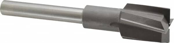 Made in USA - 1-1/8" Diam, 1/2" Shank, Diam, 4 Flutes, Straight Shank, Interchangeable Pilot Counterbore - Industrial Tool & Supply