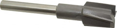 Made in USA - 1-3/16" Diam, 1/2" Shank, Diam, 4 Flutes, Straight Shank, Interchangeable Pilot Counterbore - Industrial Tool & Supply