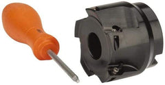 Kennametal - 5 Inserts, 2" Cut Diam, 3/4" Arbor Diam, 0.389" Max Depth of Cut, Indexable Square-Shoulder Face Mill - 0/90° Lead Angle, 1.575" High, EC10.., EP10.. Insert Compatibility, Series Mill 1-10 - Industrial Tool & Supply