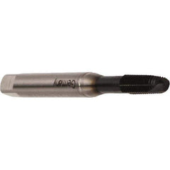 Emuge - M2x0.40 Metric Coarse, 2 Flute, GLT-8 Finish, Cobalt Spiral Point Tap - Modified Bottoming Chamfer, Right Hand Thread, 45mm OAL, 7mm Thread Length, 2.8mm Shank Diam, 6H Class of Fit, Series Rekord B - Exact Industrial Supply