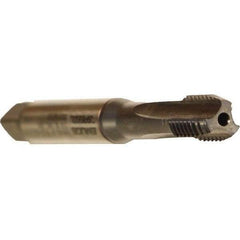 Emuge - #10-32 UNF 2BX 3 Flute TiCN Finish Cobalt Straight Flute Machine Tap - Bottoming, Right Hand Thread, 2.756" OAL, 0.512" Thread Length, Oversize, Through Coolant - Exact Industrial Supply