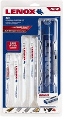 Lenox - 9 Piece, 6" to 9" Long x 0.035" to 0.062" Thick, Bi-Metal Reciprocating Saw Blade Set - Tapered Profile, 6 to 24 Teeth per Inch, Toothed Edge - Industrial Tool & Supply