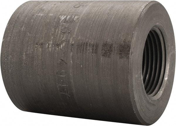 Made in USA - Size 1-1/4 x 1", Class 3,000, Forged Carbon Steel Black Pipe Reducing Coupling - 3,000 psi, Threaded End Connection - Industrial Tool & Supply