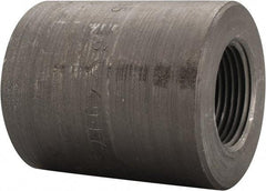 Made in USA - Size 1-1/4 x 1", Class 3,000, Forged Carbon Steel Black Pipe Reducing Coupling - 3,000 psi, Threaded End Connection - Industrial Tool & Supply