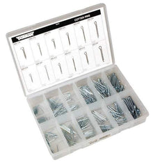 Dorman - 390 Piece, 1/16 to 3/16" Pin Diam, Spring Pin Assortment - 1 to 2" Long, Steel - Industrial Tool & Supply
