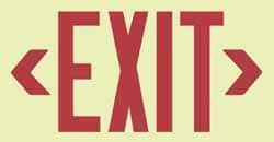 NMC - Exit, Metal Exit Sign - 13" Wide x 7-1/2" High, Glow-in-the-Dark - Industrial Tool & Supply