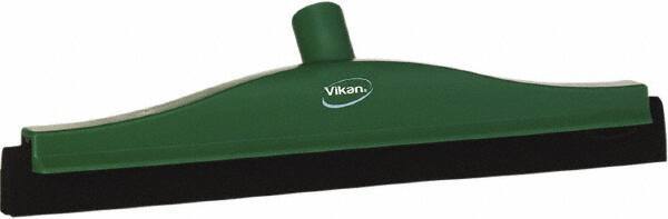 Vikan - 16" Foam Rubber Blade Bench Squeegee - Double Edge, Green, Plastic Holder - Industrial Tool & Supply