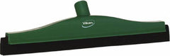 Vikan - 16" Foam Rubber Blade Bench Squeegee - Double Edge, Green, Plastic Holder - Industrial Tool & Supply
