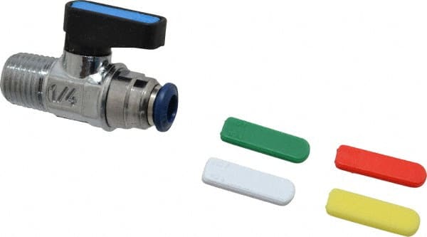 Aignep USA - 1/4" Pipe, Full Port, Brass Standard Ball Valve - Industrial Tool & Supply