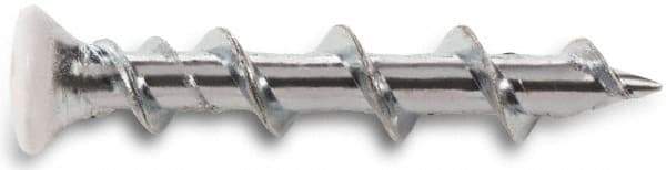 Powers Fasteners - 1/4", 1-1/4" Length Under Head, Square Drive Oval Head, Steel Drywall Screws - Chrome Finish, Grade 1018 - Industrial Tool & Supply