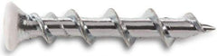 Powers Fasteners - 1/4", 1-1/4" Length Under Head, Square Drive Oval Head, Steel Drywall Screws - Chrome Finish, Grade 1018 - Industrial Tool & Supply