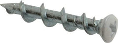Powers Fasteners - 1/4", 1-1/4" OAL, Phillips Drive Oval Head, Steel Drywall Screws - White Head Finish, Grade 1018 - Industrial Tool & Supply