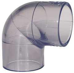 Made in USA - 1-1/4" PVC Plastic Pipe Fitting - Schedule 40, Slip x Slip End Connections - Industrial Tool & Supply