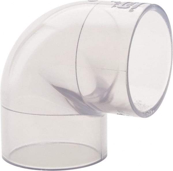 Made in USA - 2" PVC Plastic Pipe Fitting - Schedule 40, Slip x Slip End Connections - Industrial Tool & Supply
