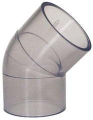 Made in USA - 1-1/2" PVC Plastic Pipe Fitting - Schedule 40, Slip x Slip End Connections - Industrial Tool & Supply