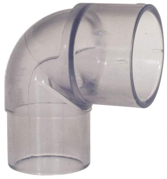Made in USA - 1-1/2" PVC Plastic Pipe Fitting - Schedule 40, Spig x Soc End Connections - Industrial Tool & Supply