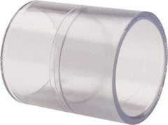 Made in USA - 1-1/4" PVC Plastic Pipe Coupling - Schedule 40, Slip x Slip End Connections - Industrial Tool & Supply