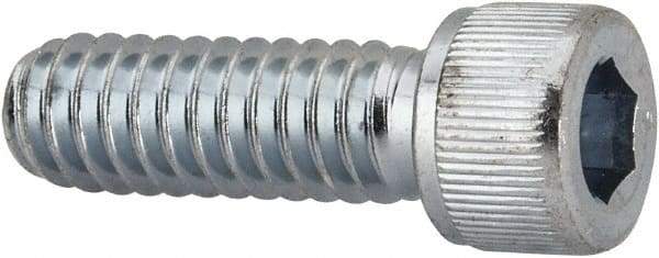 Value Collection - 1/4-20 UNC Hex Socket Drive, Socket Cap Screw - Alloy Steel, Zinc-Plated Finish, Fully Threaded, 3/4" Length Under Head - Industrial Tool & Supply