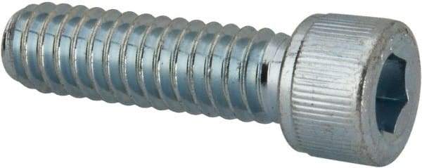 Value Collection - 1/4-20 UNC Hex Socket Drive, Socket Cap Screw - Alloy Steel, Zinc-Plated Finish, Fully Threaded, 7/8" Length Under Head - Industrial Tool & Supply